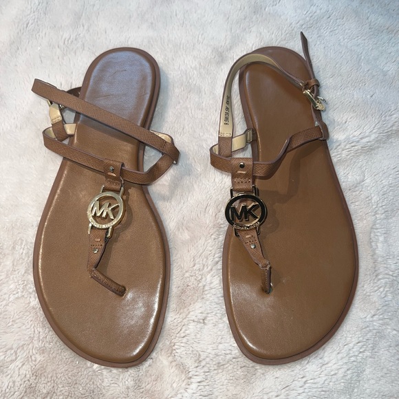 Michael Kors Sandal size 9.5 gold and brown - Picture 1 of 7